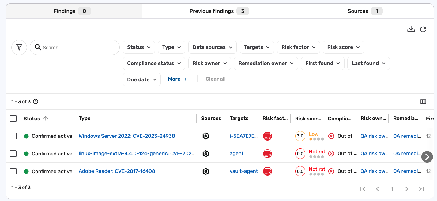 Remove findings from a ticket